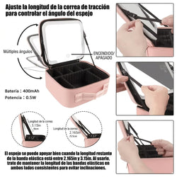 Neceser Organizador de Maquillaje con Espejo